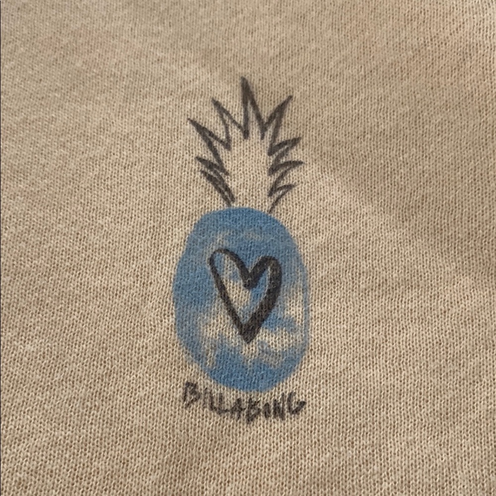 Billabong Beige Top with Blue Pineapple Graphic